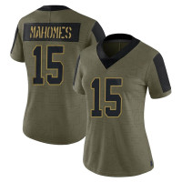 Womens Kansas City Chiefs Patrick Mahomes Olive Limited 2021 Salute To Service Jersey